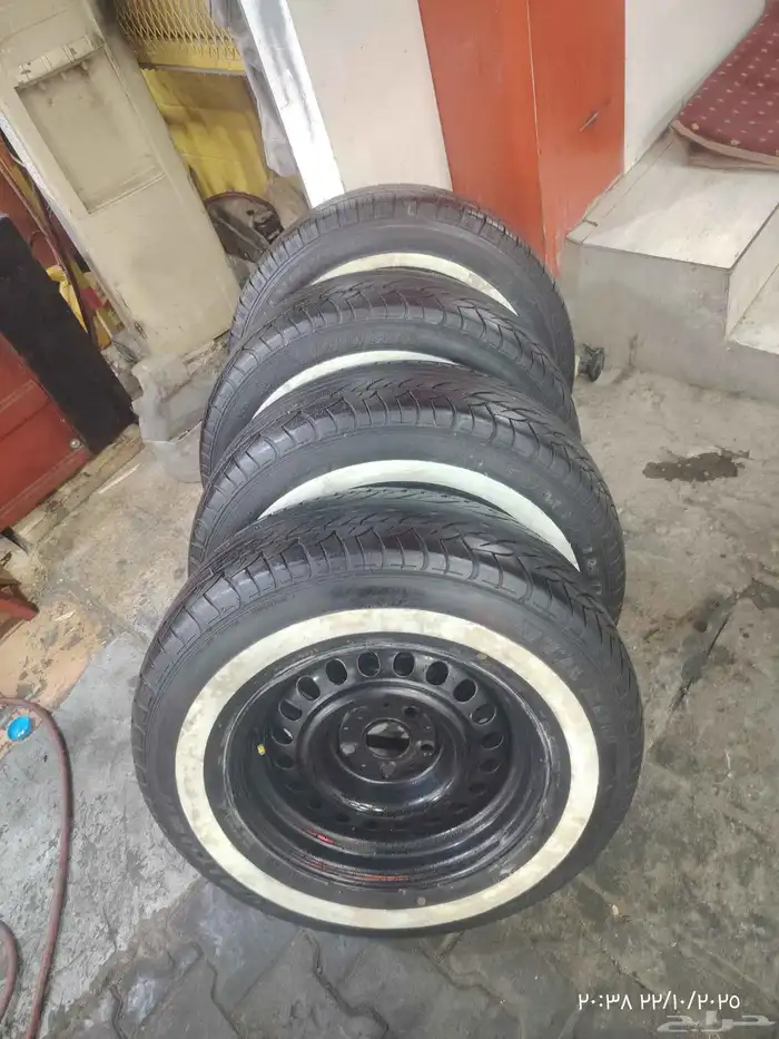 جنوط مرسيدس لون اسود مقاس 15 مع كفرات خط 0