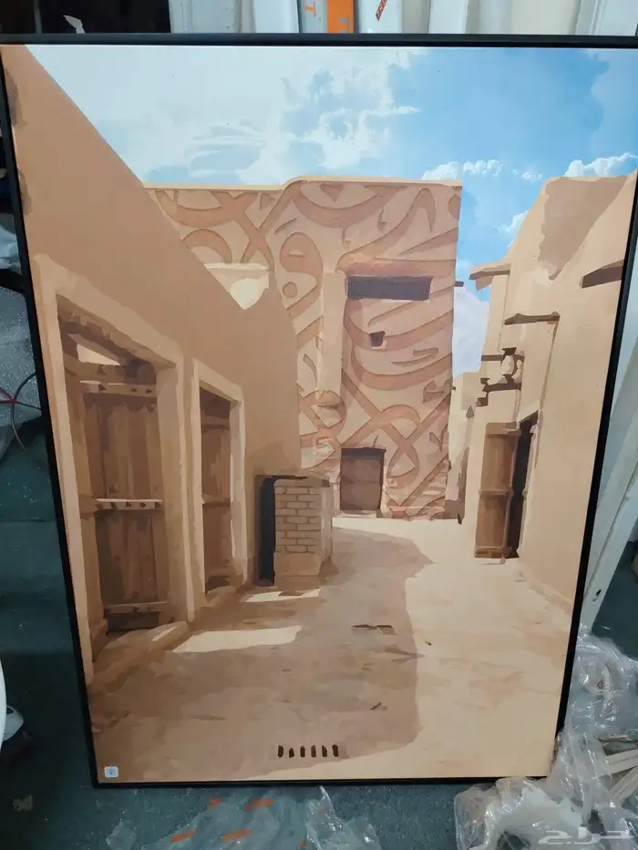 سلة طفل او قطة ودراجة زينة ومركنين زجاج ولوحات للبيع 5