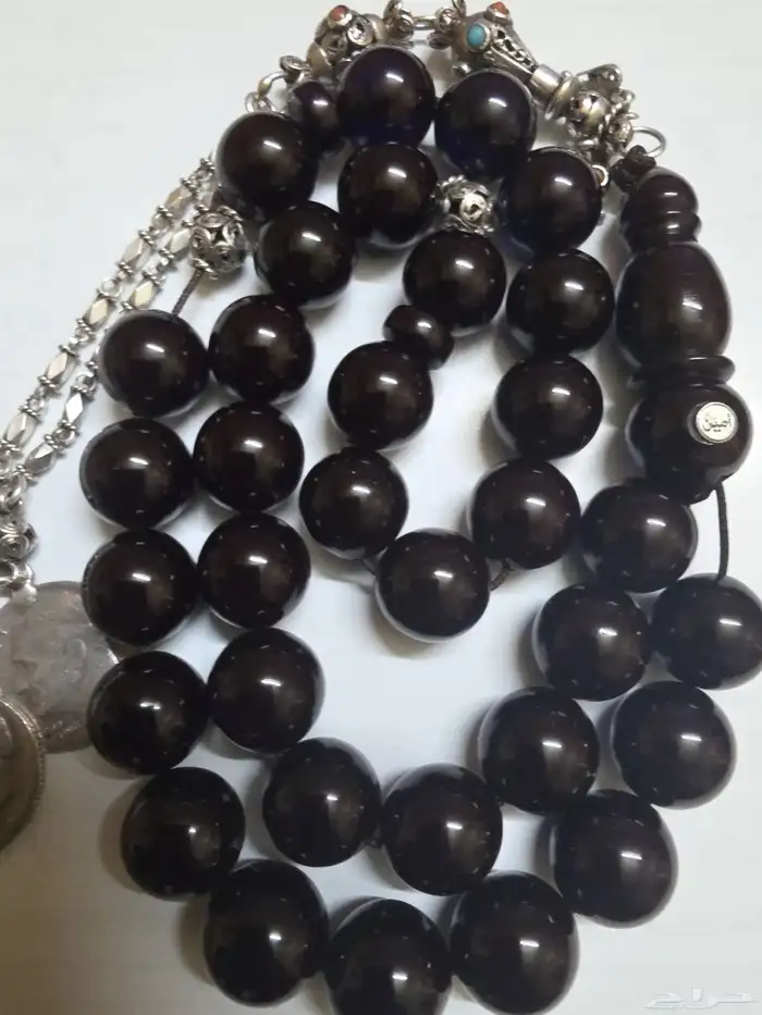 سبحة حرباء شراب فضة وفواصل فضة 2