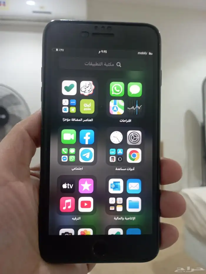 ايفون 7 بلس اللون اسود مغير بطارية اصلية الحالة جيدة جدا 0