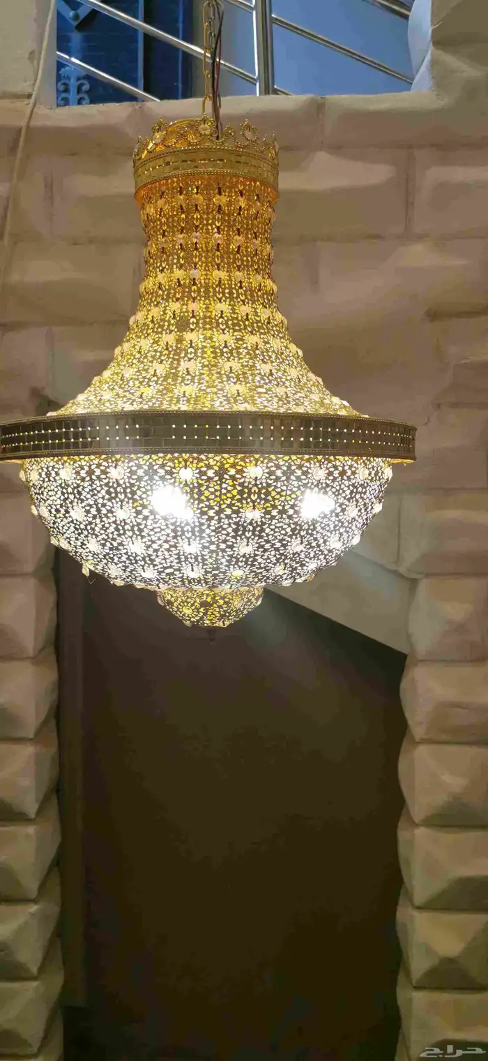 نجفة سقف ذهبي كريستال نجفات ثريا ابجوره. ديكور. كماليات. 4