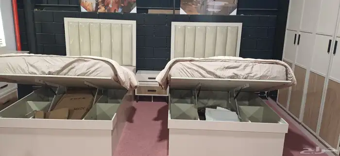 غرف نوم شباب سريرين غرف نوم شبابي سرير واحد جديده في الكرتون 6