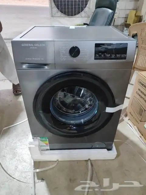 غسالة اتوماتيك امامي 8 كيلو جنرال تنشيف 75 سلفر جديد غساله 1