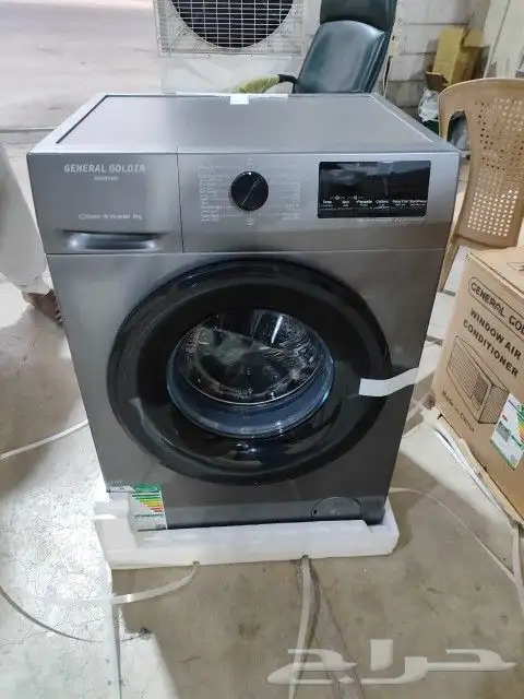 غسالة اتوماتيك امامي 8 كيلو جنرال تنشيف 75 سلفر جديد غساله 6