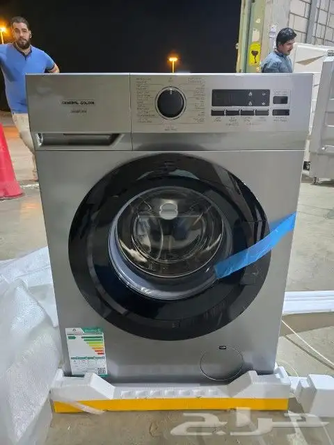غسالة اتوماتيك امامي 8 كيلو جنرال تنشيف 75 سلفر جديد غساله 2