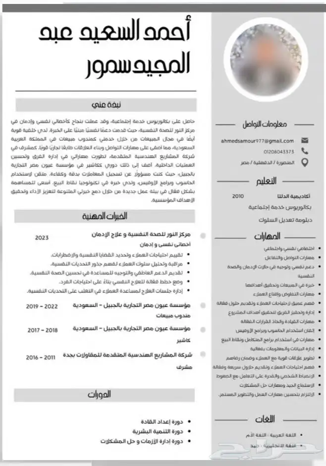 تصميم سيرة ذاتيه احترافيه 2