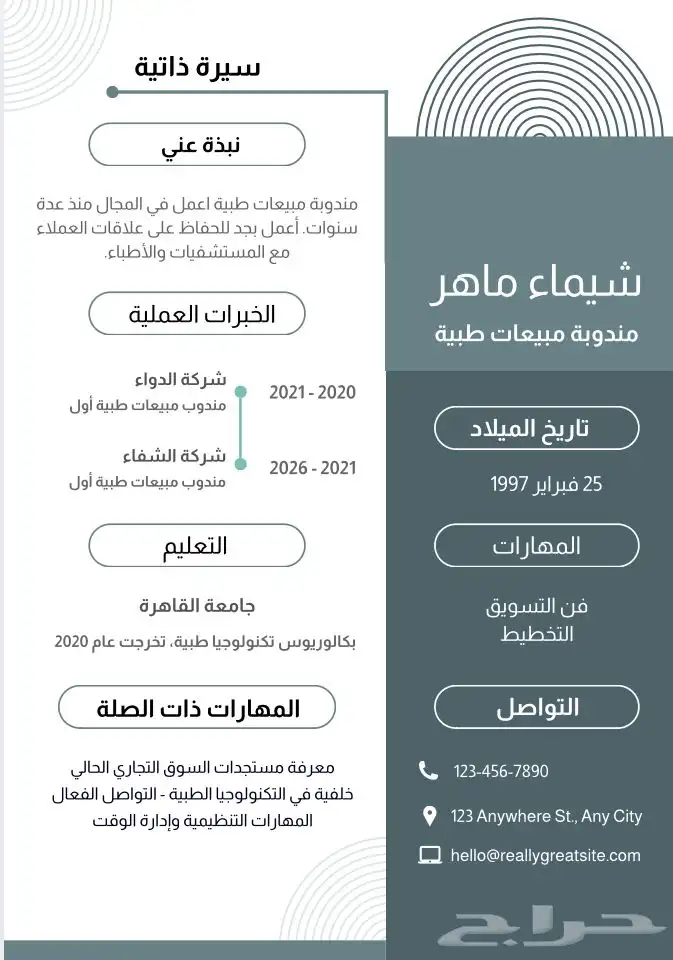 متوفر إنشاء سيرة ذاتيه احترافيه ب 5 ريال تصاميم متعددده 21