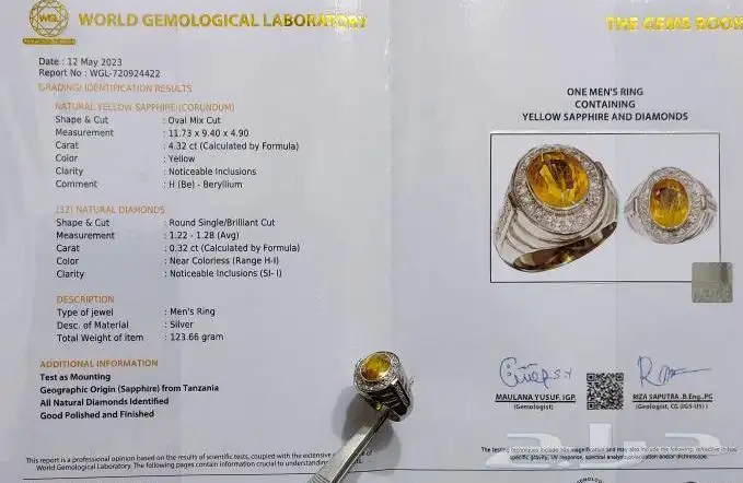 خاتم زفير اصفر طبيعي فاخر 1