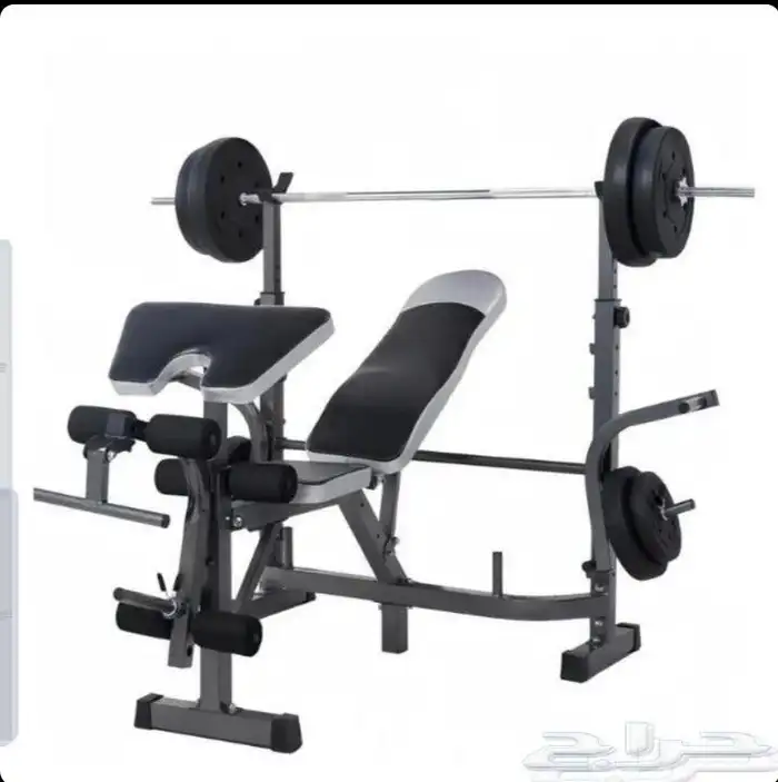 جهاز رفع اثقال مع الكرسي وشنطة اوزان 50 ك استعمال 3شهور ب650 0