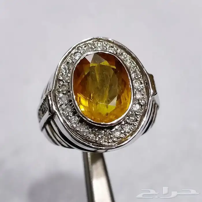 خاتم زفير اصفر طبيعي فاخر 2