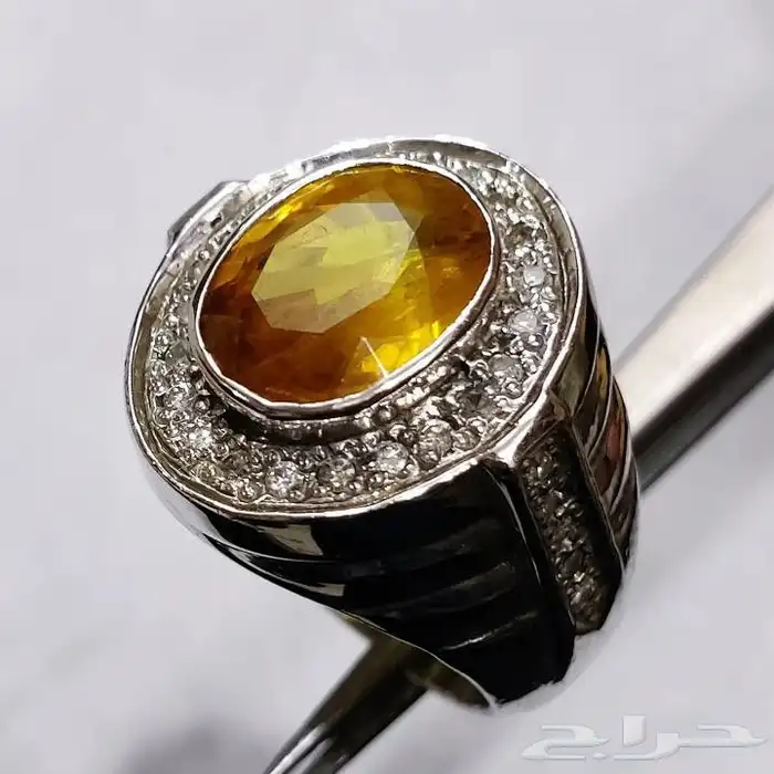 خاتم زفير اصفر طبيعي فاخر 0