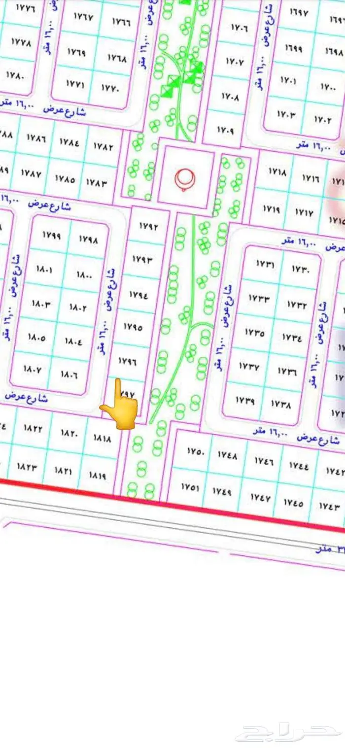 ارض للبيع في مخطط جوهرة العروس2ح حي الدرة مساحه434 0