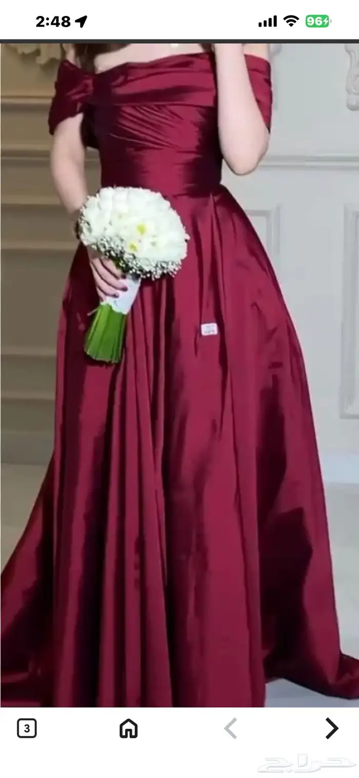 فساتين سهره شبه جديد لبسه وحده ثلاث ساعات فقط 0