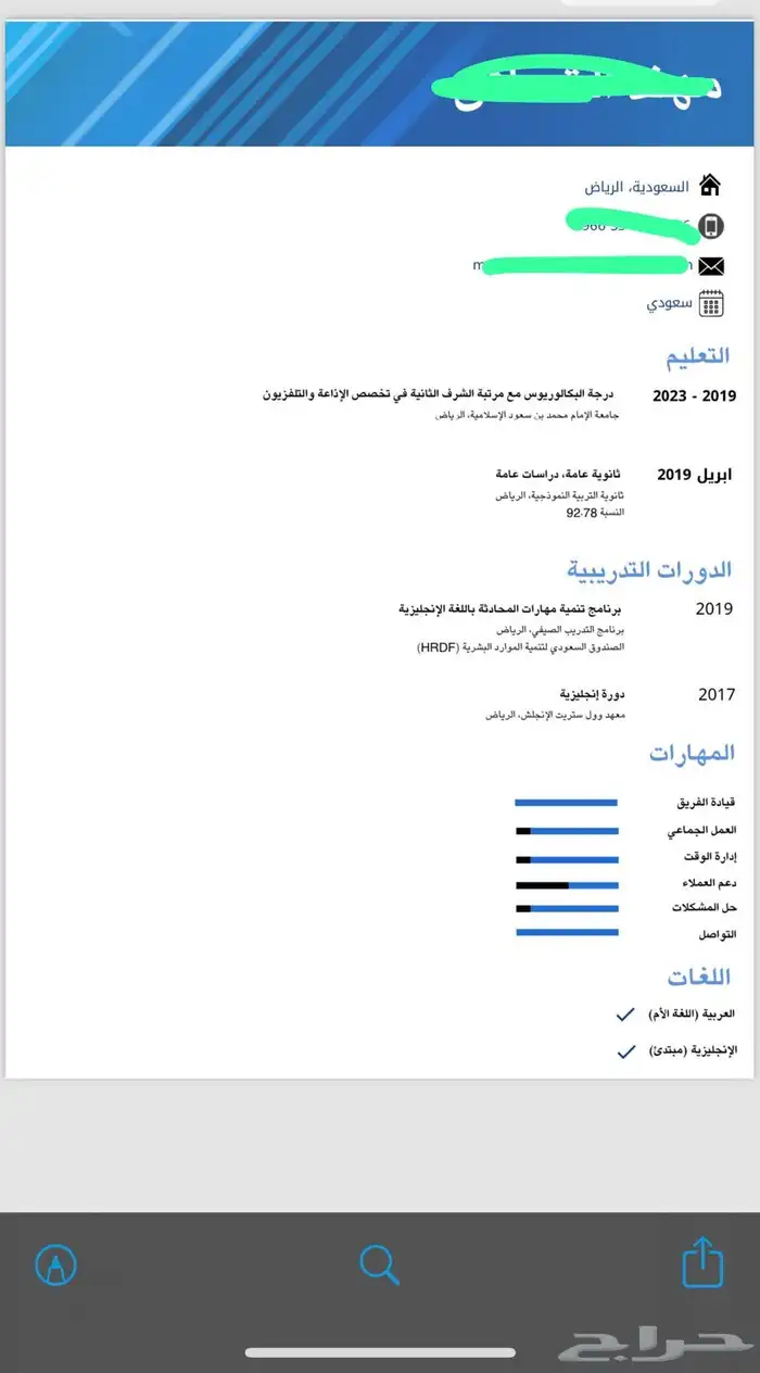 سيرة ذاتية احترافية 12