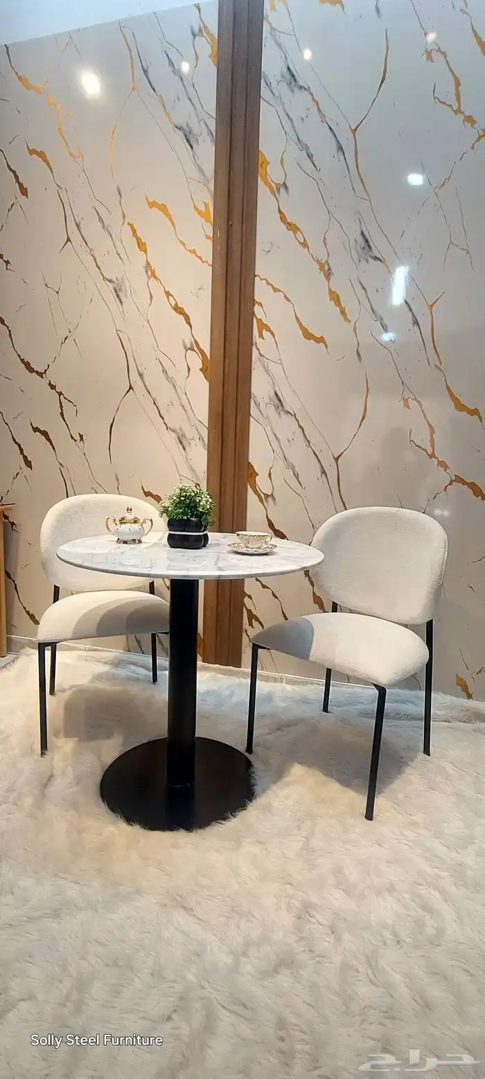 كرسي وترابيزة مودرن   شغل استانلس ذهبي فاخر 2