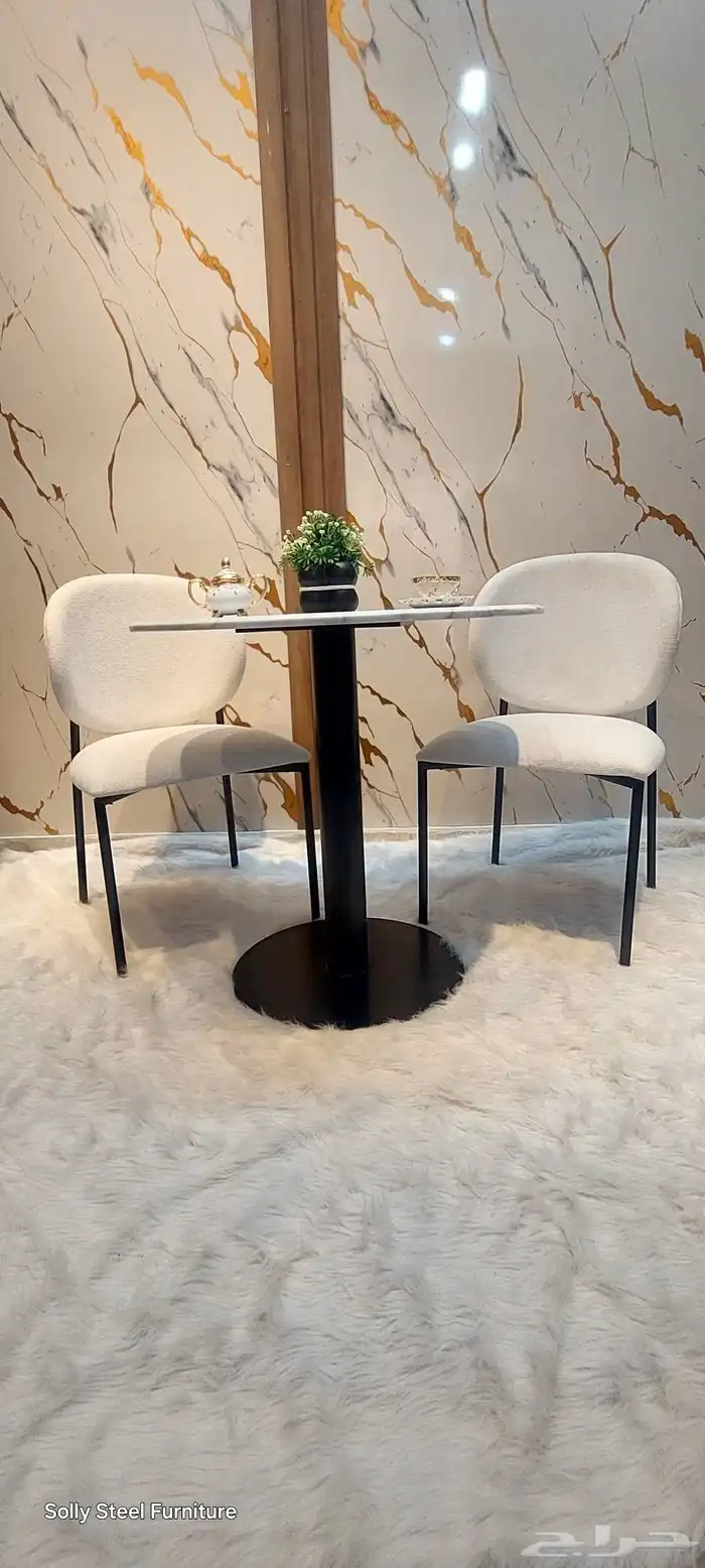 كرسي وترابيزة مودرن   شغل استانلس ذهبي فاخر 1