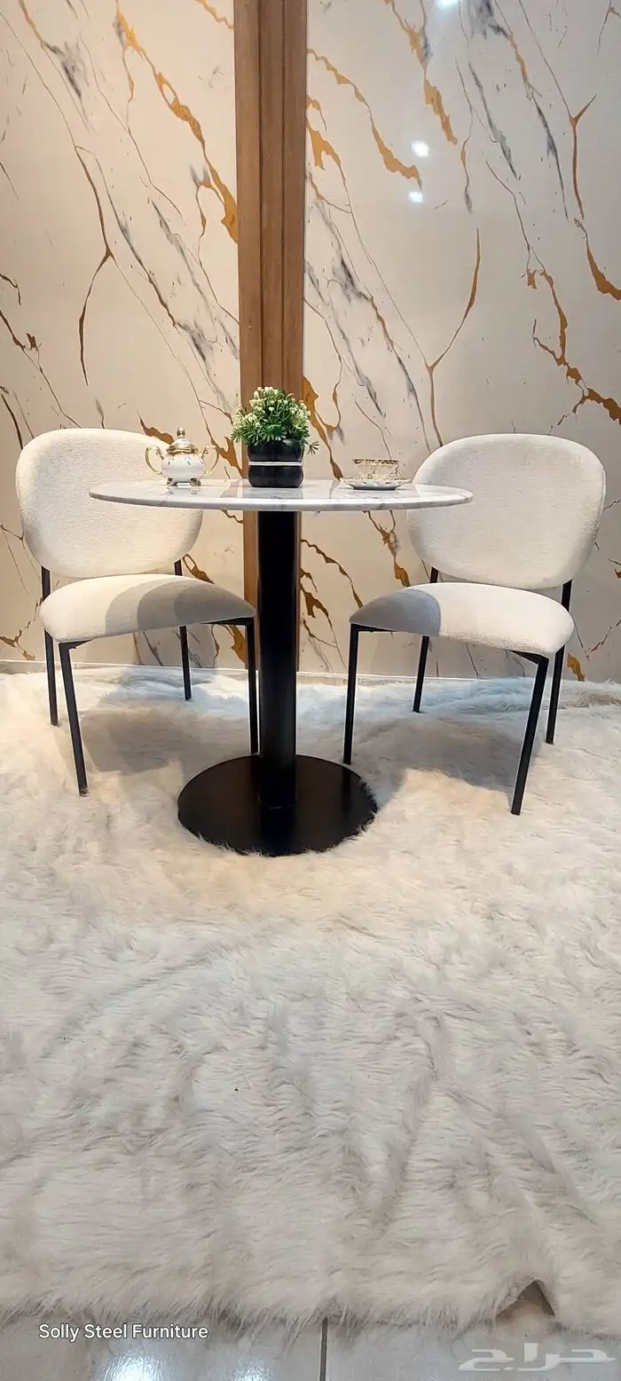 كرسي وترابيزة مودرن   شغل استانلس ذهبي فاخر 4