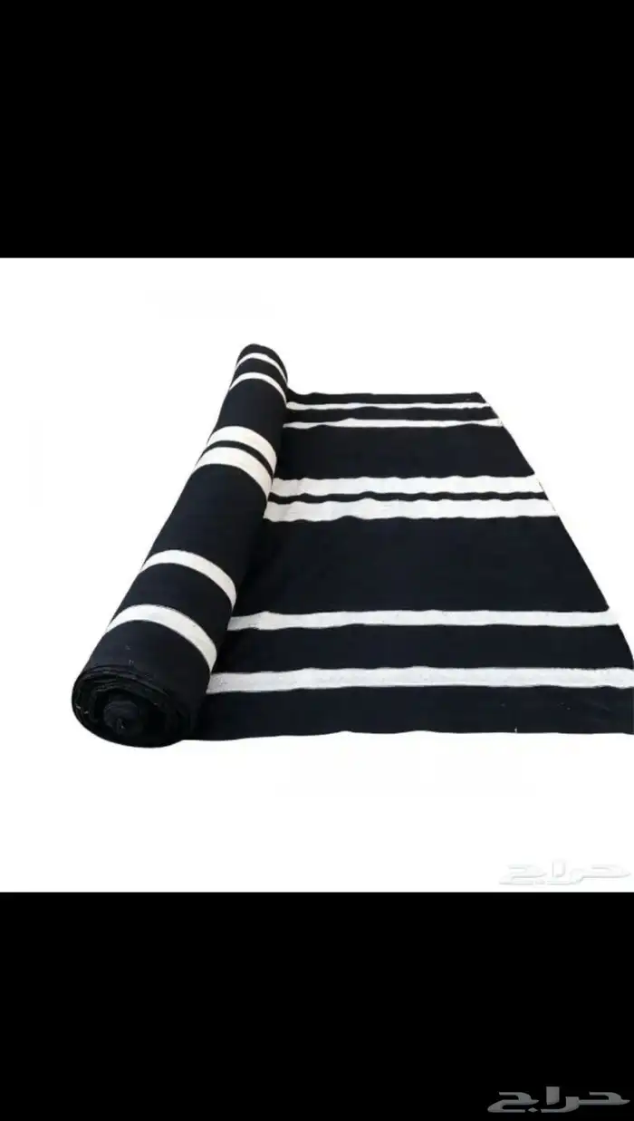 قماش قطن رواق ساتر للمخيمات اسود وابيض للبيع 0