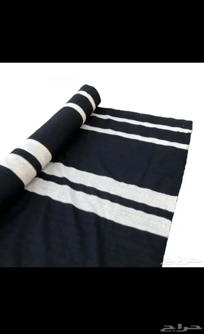 قماش قطن رواق ساتر للمخيمات اسود وابيض للبيع 1