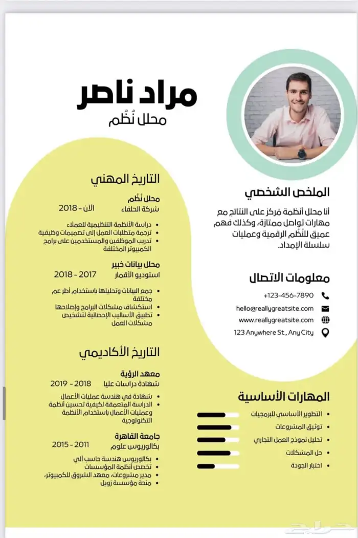 تصميم سيرة ذاتيه احترافيه 1
