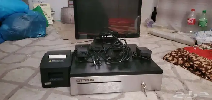 جهاز كاشير متكامل مع درج وطابعه مع كمرتين وجهازهم 2