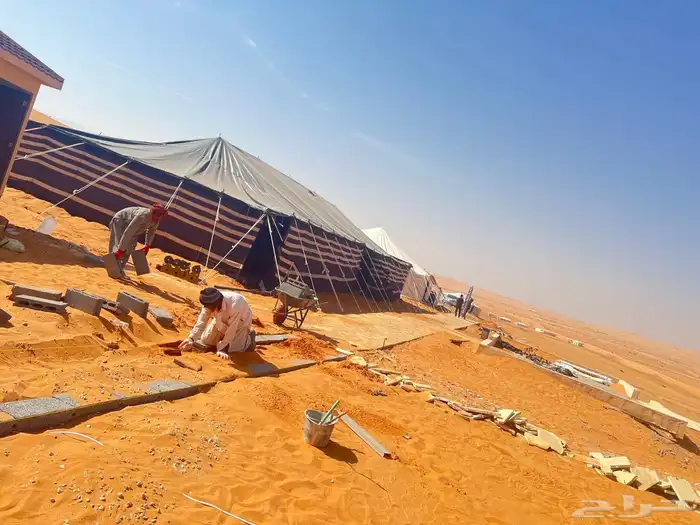 تجهيز مخيمات في مخطط الراجحي علا طريق الرين 19