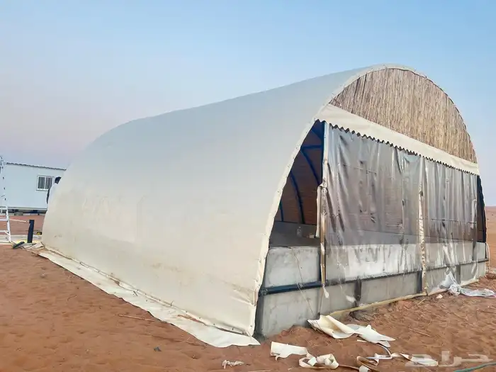 تجهيز مخيمات في مخطط الراجحي علا طريق الرين 1