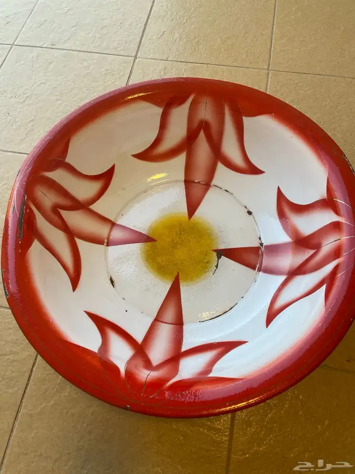 بادية غضار (تبسي) خد المنديل تراثيه ختم احمر 0