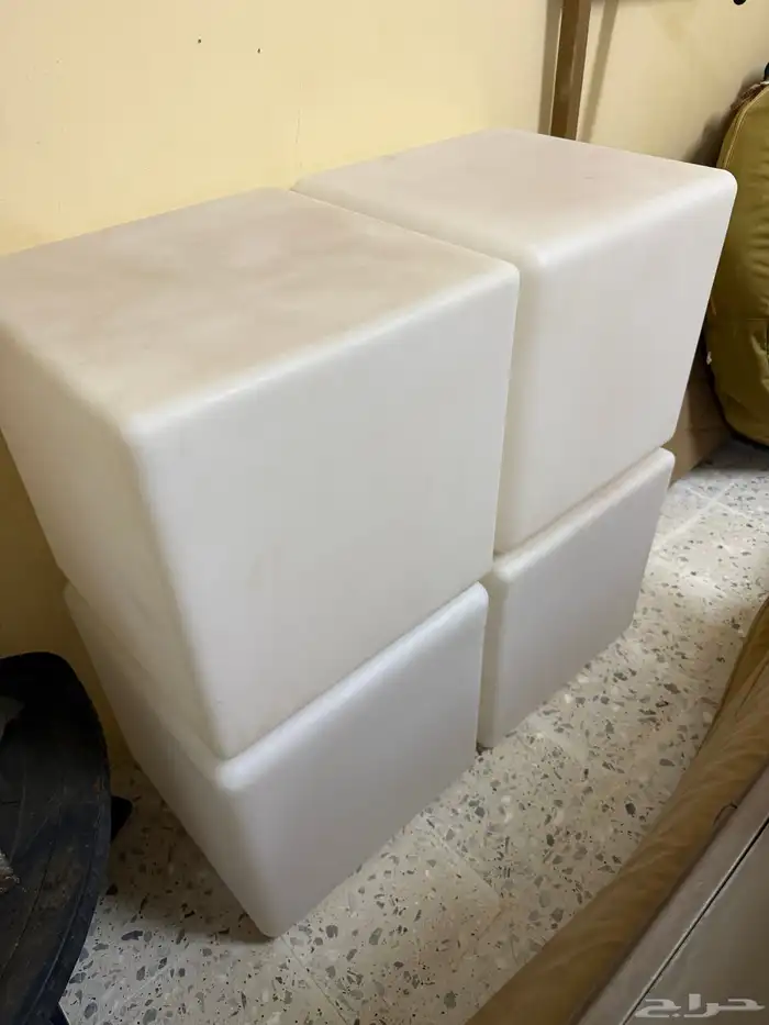 مقعد مكعب مضيء باضاءة LED ملونة للاماكن الداخلية مقاس كبير 1