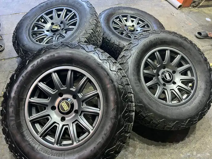 جنوط برايد لند كروزر 5 مسمار مع كفرات نص حجري مقاس275 70 17 13