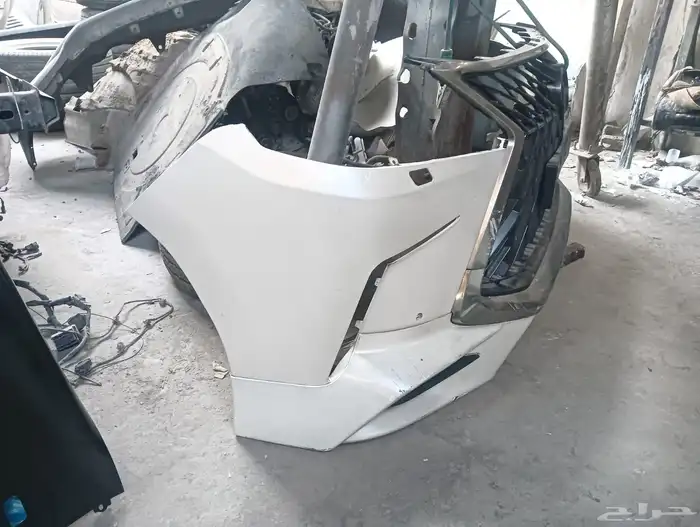 صدام و شبك و لحية جيب لكزس 2018 لون أبيض عليه حماية 2