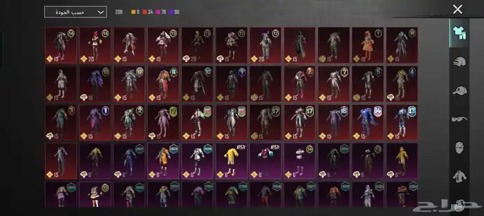 حساب ببجي لفل 77 20