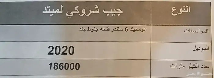 جيب شيروكي لمتد 2020 عداد 186000 7