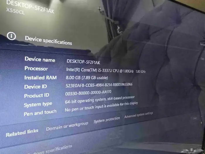 لاب توب اسوس Asus i5 بطاريه جديده 1