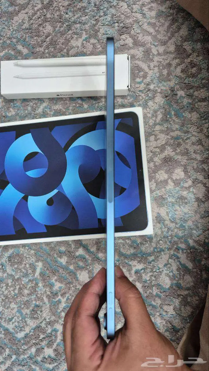 أيباد آير 2022 (الجيل الخامس) ازرق-شبة جديد 256جيجا قلم ابل 5