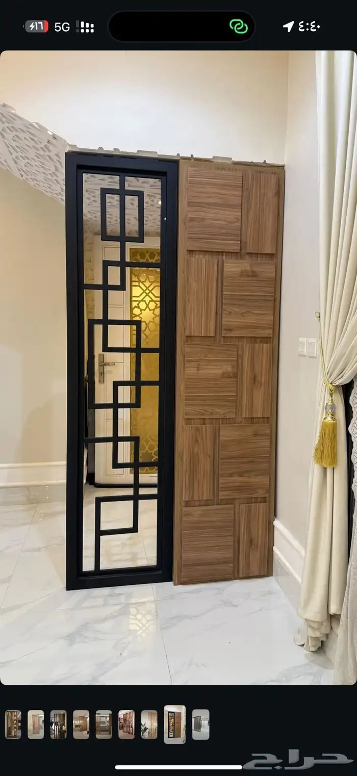 ديكورات شاشه مع بديل شيبورد ورفوف تفصيل غرف نوم 1