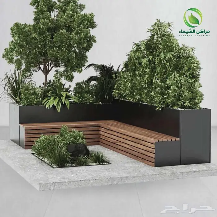 جلسات خارجية نوافير واحواض للزرع تنسيق حدائق فايبر 6