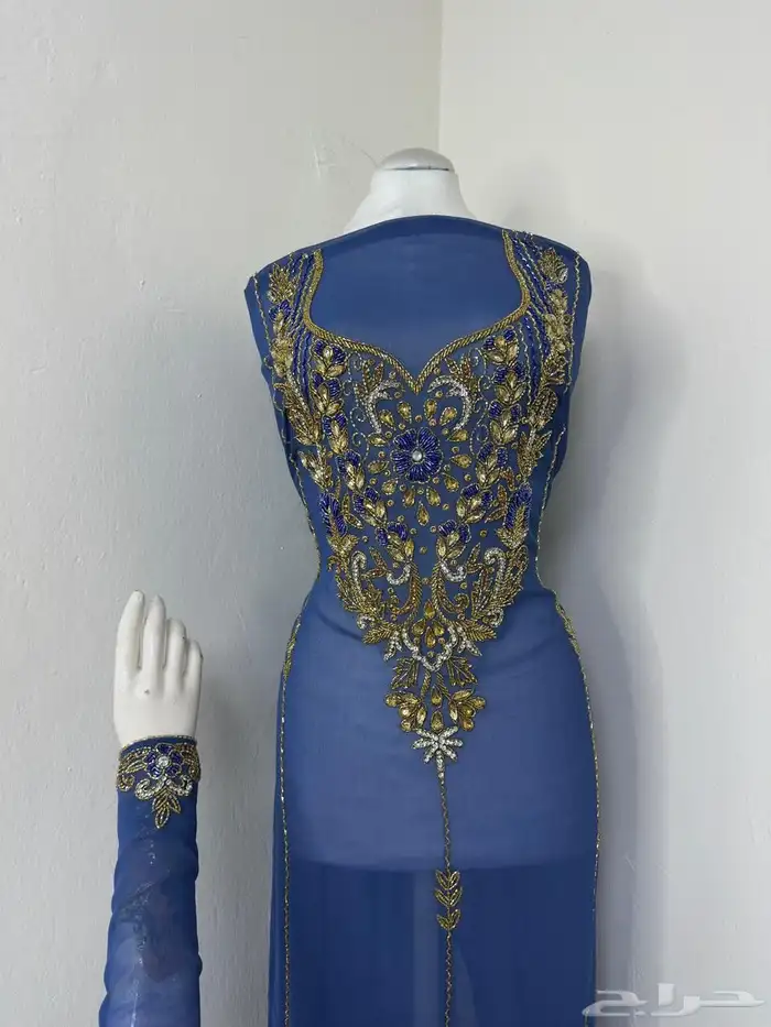 مخاوير. شيفون تطريز هندي شغل يدوي القطعة 3 متر ونصف 8