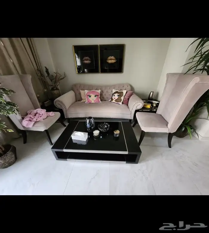 طقم كنب ضيوف فاخر أنيق 9 مقاعد من ميداس مع طاولات 0