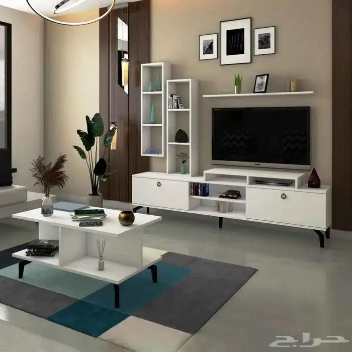 طقم طاولات مودرن لون أبيض 1