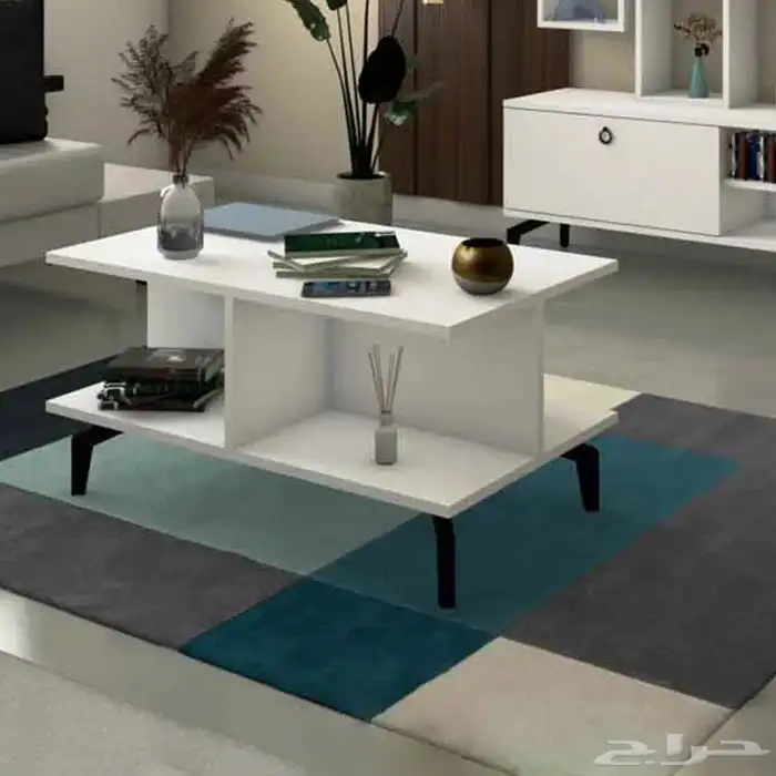 طقم طاولات مودرن لون أبيض 6