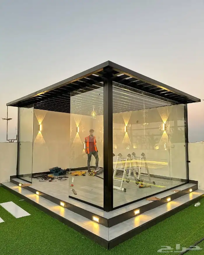 مظلات مع الزراعة شلالات ونوافير غرفة زجاجة 4