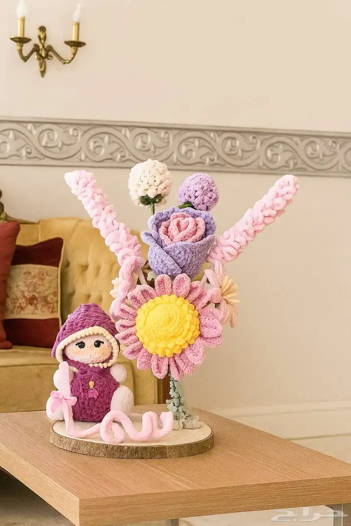 باقات ورد بخيوط الصوف 5