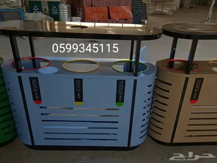 سلة إعادة التدوير 3 في 1 مصنوعة من الفولاذ المقاوم للصدأ 2