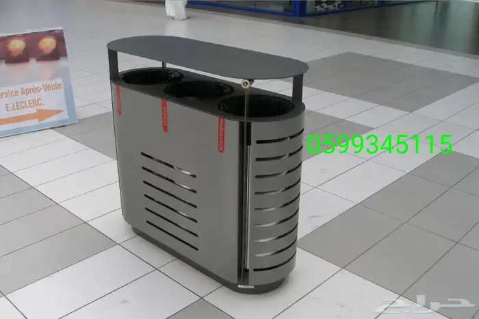 سلة إعادة التدوير 3 في 1 مصنوعة من الفولاذ المقاوم للصدأ 0