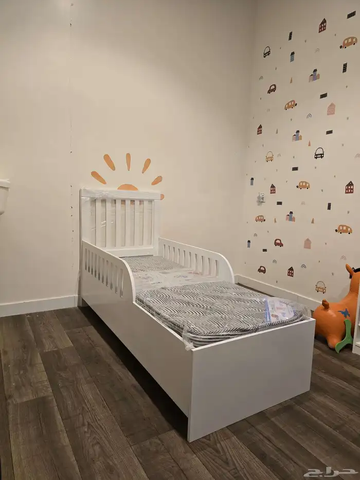 سرير خشب أطفال الون ابيض جديد 0