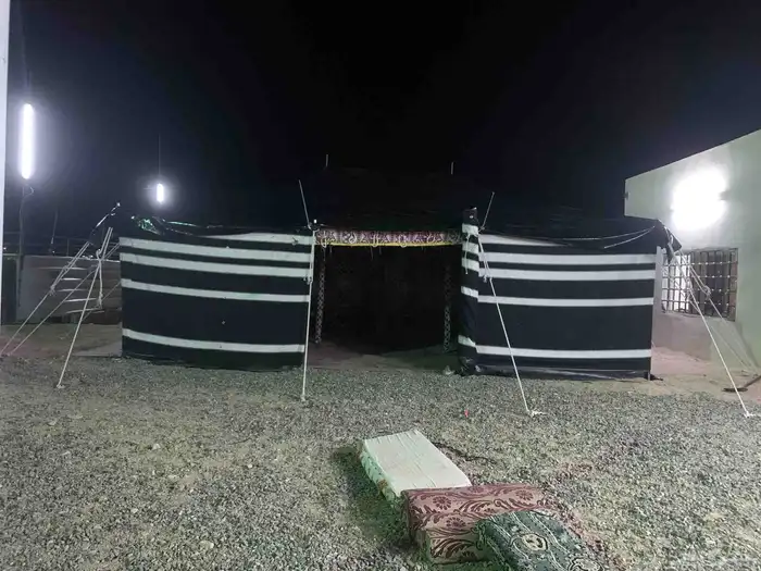 بيت شعر تركي جملون وجه شفاف جميع المقاسات البيوت اسود ابيض 0