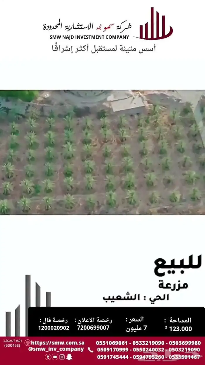 للبيع مزرعة وقلعة بحي الشعيب 1