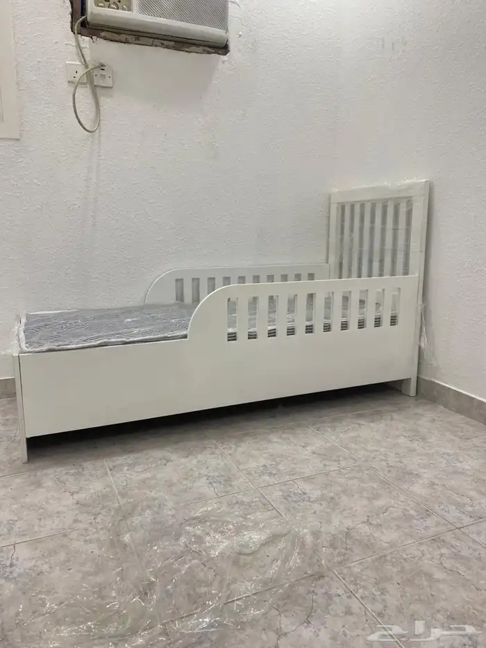 سرير خشب أطفال الون ابيض جديد 8