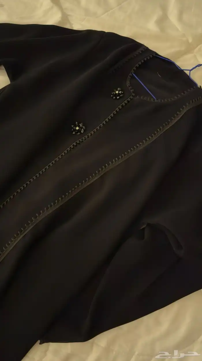 عبايه قماش سراميك سواد فاحم 1